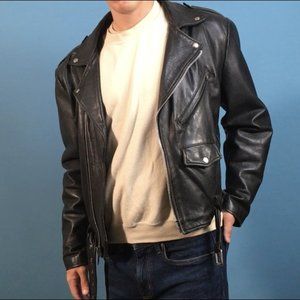 Leather Motorcycle Jacket - Open Road, Size 42